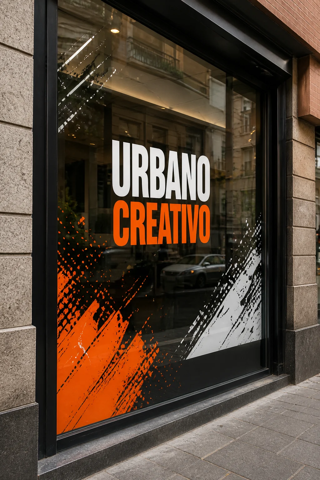 Gráfica adhesiva para vitrina Urbano Creativo